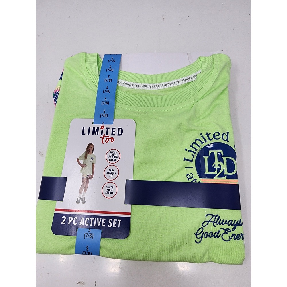 Limited Too Girls Athletic 2 PC Active Set Green Cotton Blend Workout Size Small
